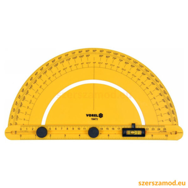 Szögmérő vízmértékkel 250 mm ABS