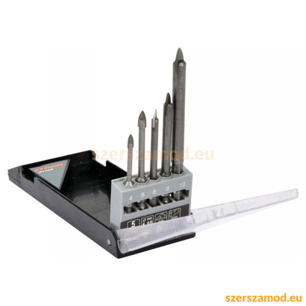 STHOR Üveg- és csempefúrószár készlet 5 részes (4, 5, 6, 8, 10 mm) - Image 2