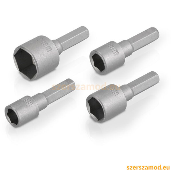 4db-os bit befogású dugókulcs készlet mágneses 65mm (6,8,10,13mm)