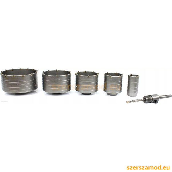 Lyukfúró, koronafúró készlet betonhoz, téglához SDS+ 6pcs (40mm, 65mm, 80mm, 100mm, 125mm) - Image 2
