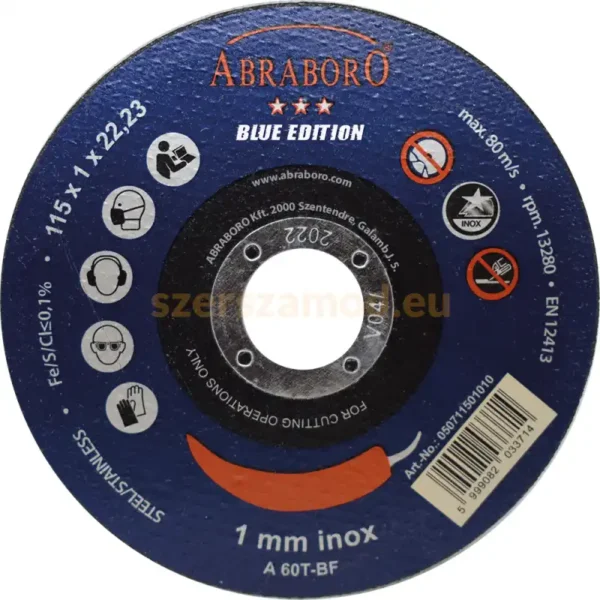 CHILI INOX BLUE VÁGÓKORONG 115x1,0x22,23 PROTECT PACK 10pcs