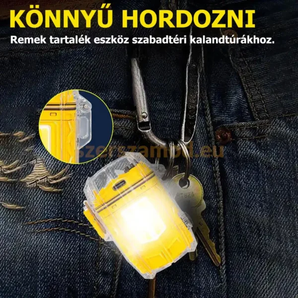 Zseblámpa és öngyújtó 2 az 1-ben 9 féle világítással, USB tőltés (sárga) - Image 7