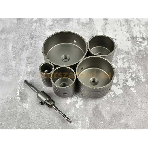 Koronafúró készlet téglához SDS plus 40-120mm 7pcs (40mm, 65mm, 80mm, 100mm, 120mm) - Image 3