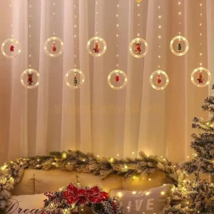 Karácsnyi fényfüzér és ablakdísz 110 LED, melegfehér, 3m
