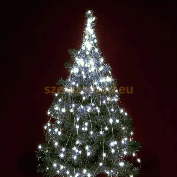 Karácsonyfa égősor 200 LED, 3 x 2 +3m, USB csatlakozó, távirányítóval, 8 funkció, hideghehér