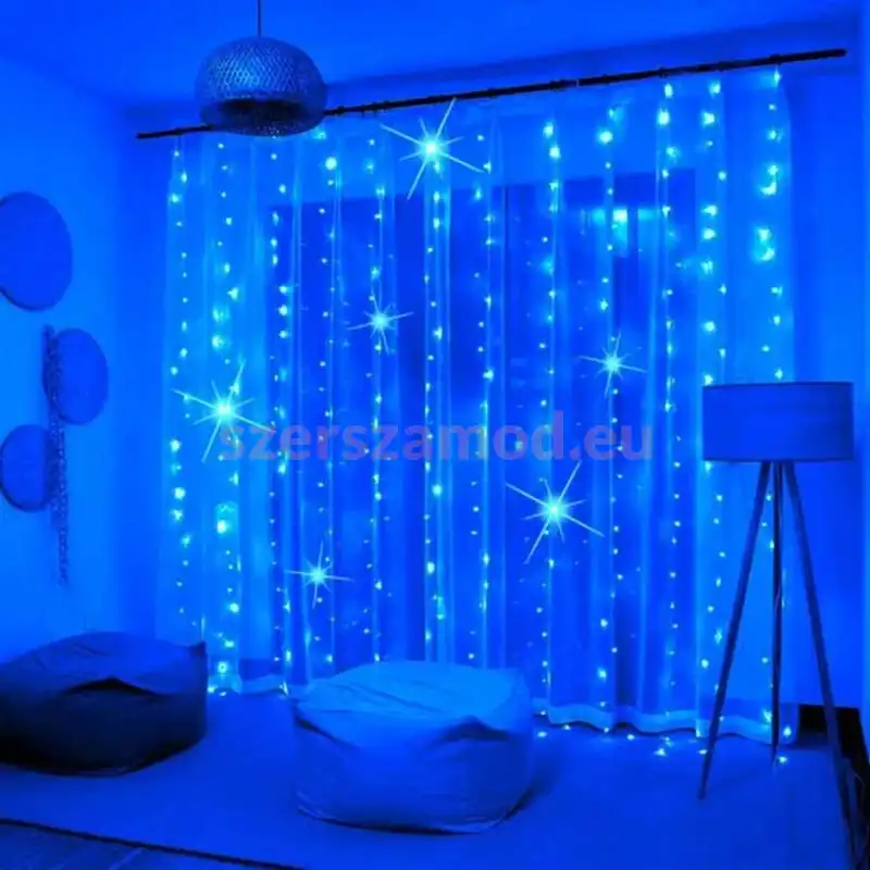 Karácsonyi LED függöny 205 x 155 +150cm, kék