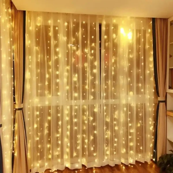 Karácsonyi LED függöny 205 x 155 +150cm, melegfehér - Image 2