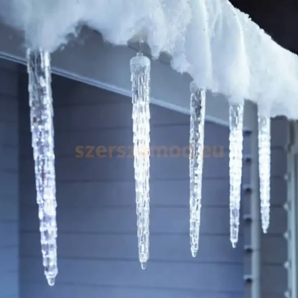 Karácsonyi jégcsap világítás, 8db 30 cm-es LED jégcsappal, kék