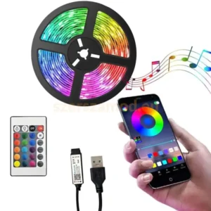 Távirányítós RGB led csík, telefonról irányítható, 5m, hullámzó fénnyel